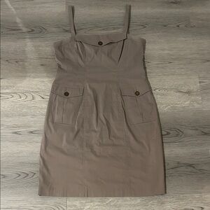 BCBGMaxAzria Gray Pocket Sleevless Dress Women’s Size 10 Y2K